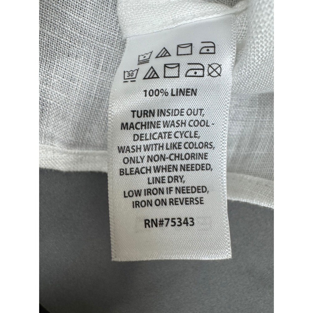 Jason Wu Mens 100% Linen Short Sleeve Button Up Shirt White Large Casual NWT - Picture 12 of 16